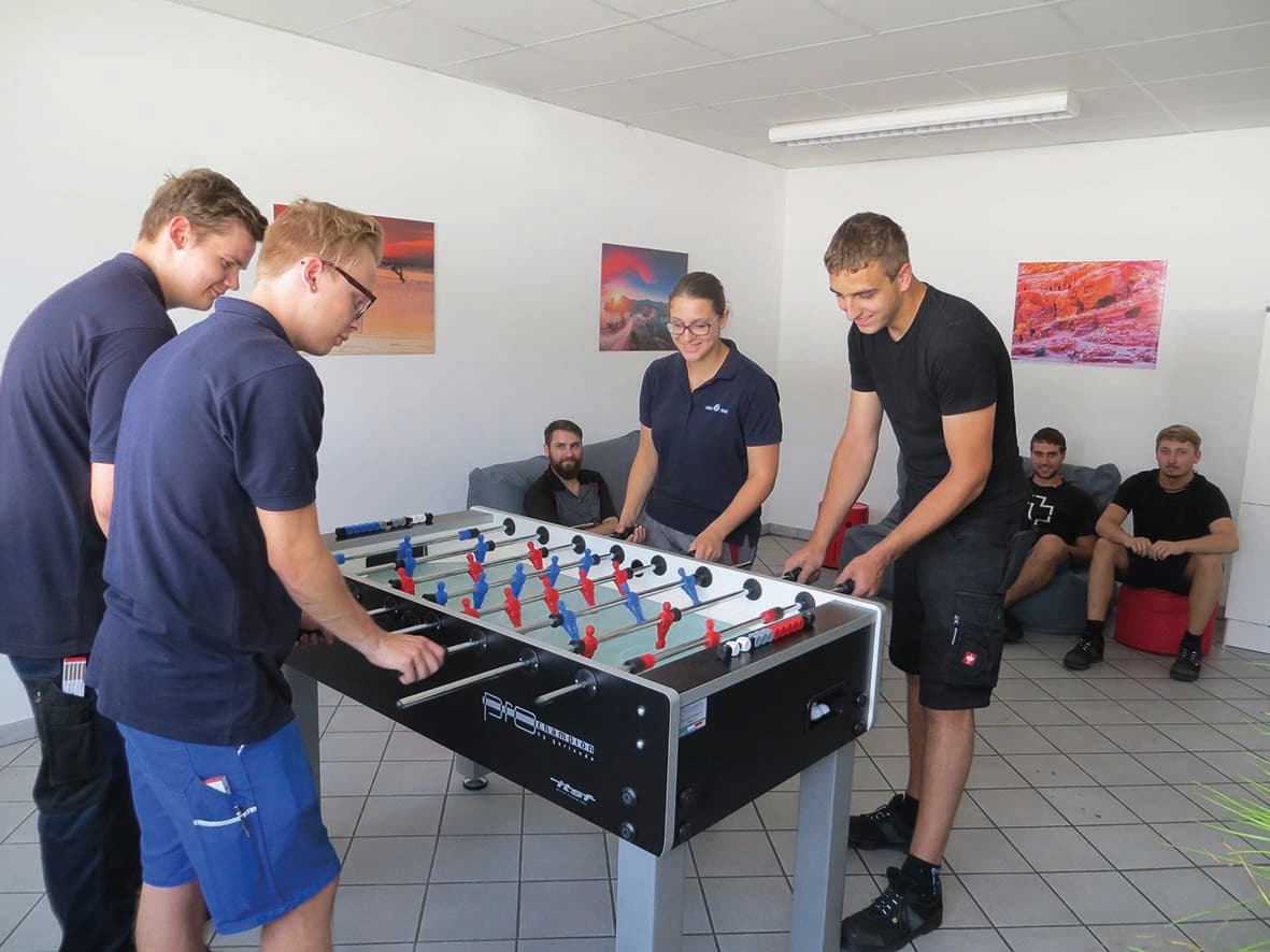 Chill-Area für Azubis der mechanischen Fertigung