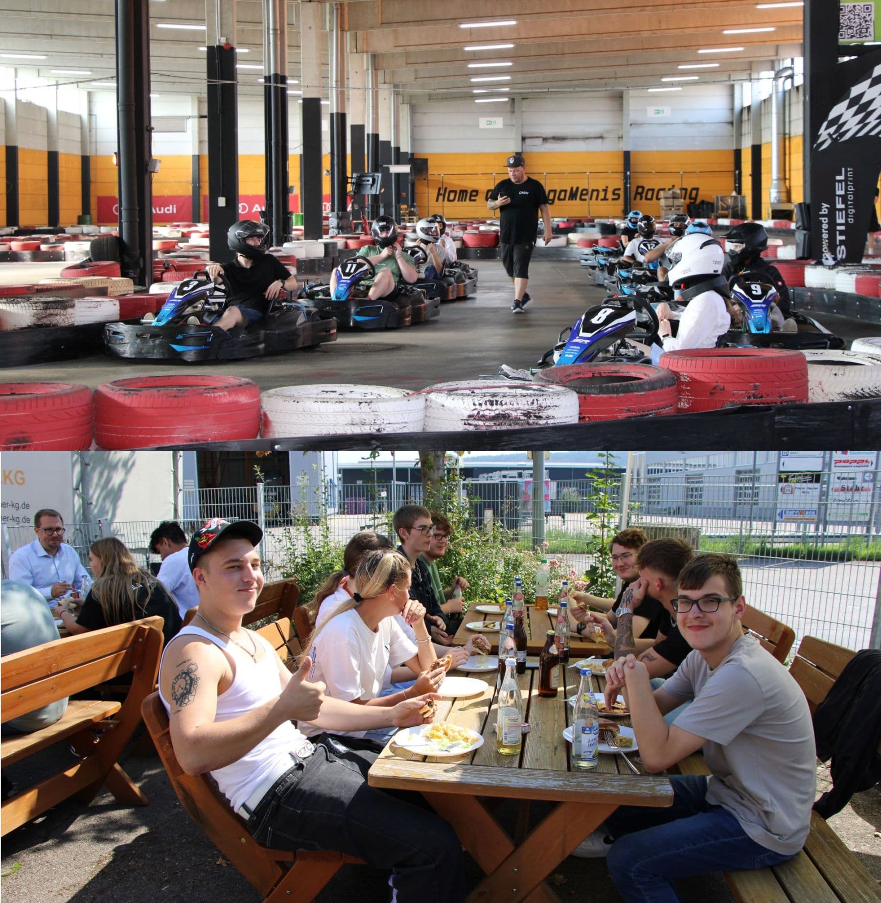 Die Azubis hatten viel Spaß beim Kartfahren und ließen sich anschließend die Burger schmecken.